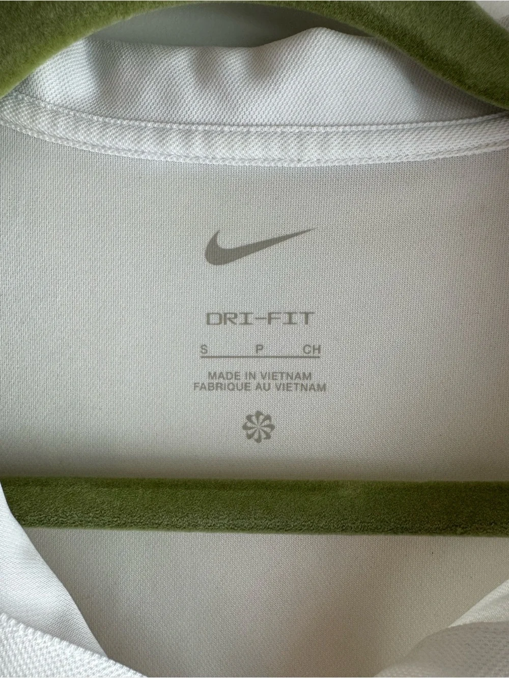 Nike White Dri-FIT Polo with Gray Swoosh